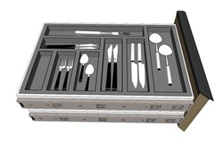 餐具收纳抽屉SU模型