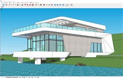 滨水别墅民宿建筑的SU模型