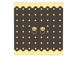 中式仿古大门门扣环SU模型