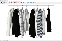 男装衣服的服装陈列SU模型