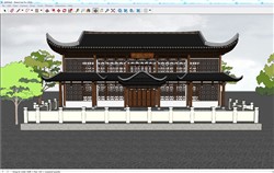中式古建筑飞檐翘角的SU模型