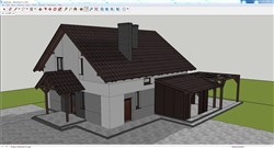 坡屋顶带烟囱住宅SU模型