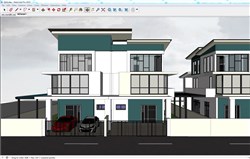 双拼别墅住宅的SU模型