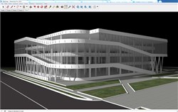 现代风格多层建筑的SU模型