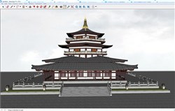 中式古建筑秦汉风的SU模型