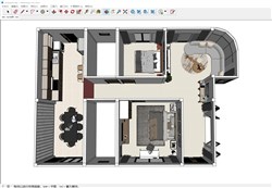 现代户型家装鸟瞰的SU模型