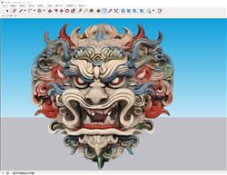 神兽面具造型的SU模型