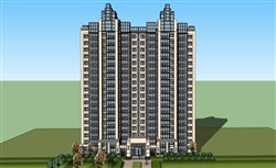 新古典高层住宅建筑单元楼的SU模型