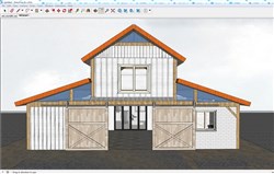 谷仓风格住宅建筑的SU模型