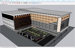 艺术馆带停车场建筑的SU模型