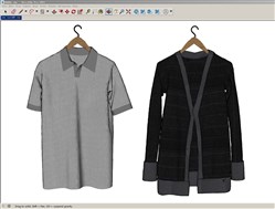 男装衣服和睡衣的SU模型