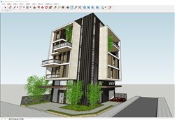 现代风格多层住宅的SU模型