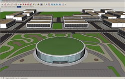 歌剧院建筑带内部舞台场景的SU模型