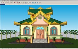 泰式民居住宅的SU模型