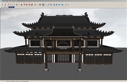 中式古建筑大殿的SU模型