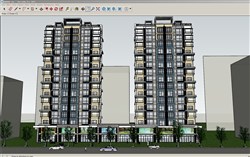 高层公寓单元楼住宅的sketchup模型