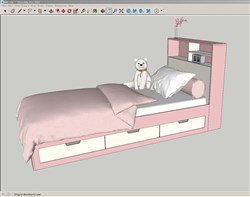 单人床女儿床的sketchup模型