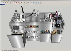 不锈钢岛台吧台柜的sketchup模型