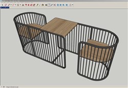 LOFT工业风餐桌椅的sketchup模型