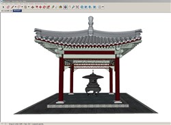 四角亭子凉亭的sketchup模型
