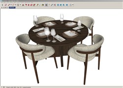 圆桌椅餐桌椅的sketchup模型