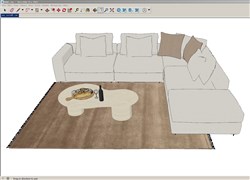 L形沙发茶几的sketchup模型