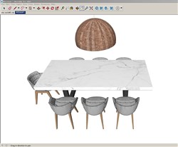 岩板餐桌椅的sketchup模型