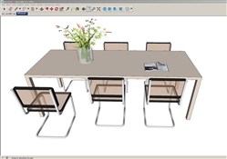 六人座餐桌椅的sketchup模型