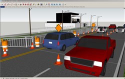 交通道路施工栏杆的sketchup模型
