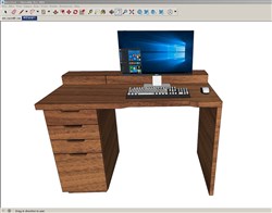 木制电脑桌的sketchup模型