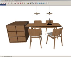 原木餐桌椅的sketchup模型