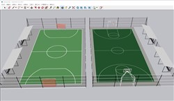 户外足球场运动场的sketchup模型