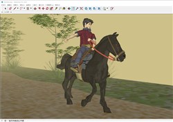 骑马人物的sketchup模型