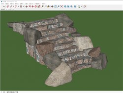 石头台阶的sketchup模型