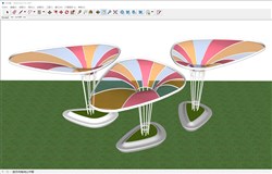 景观廊架座椅的sketchup模型