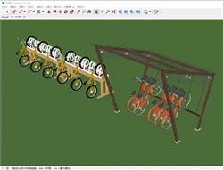 共享单车自行车架的sketchup模型