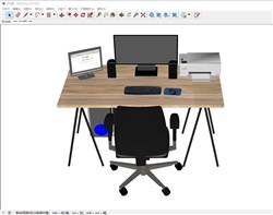 电脑桌的sketchup模型