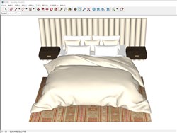 现代床铺的sketchup模型