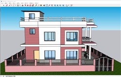 两层别墅住宅的sketchup模型