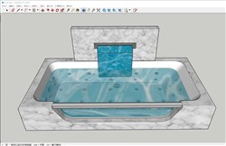自然浴缸洗澡池的sketchup模型