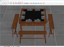 中式方形餐桌的sketchup模型