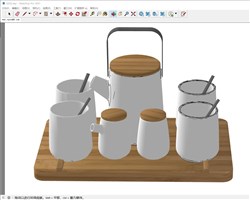 茶具茶杯的sketchup模型