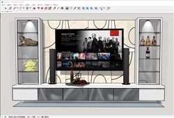 电视柜带灯光的sketchup模型