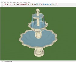 欧式喷泉水池的sketchup模型