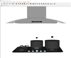 燃气灶油烟机的sketchup模型