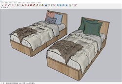 单人床床铺的sketchup模型