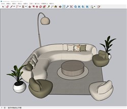 弧形沙发落地灯的sketchup模型