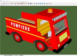 法国消防车玩具车的sketchup模型