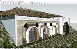 地中海山地住宅的sketchup模型