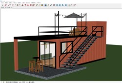 集装箱咖啡屋的sketchup模型